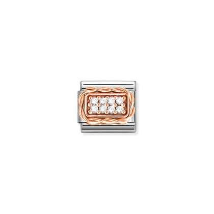 Nomination 9k Rose Gold White CZ Pave Charm 430318-01