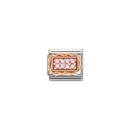 Nomination 9k Rose Gold Pink CZ Pave Charm 430318-06