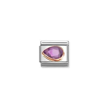 NOMINATION 9k Rose Gold Purple Left Drop Charm 430605-001
