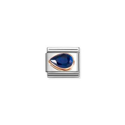 NOMINATION 9k Rose Gold Blue Left Drop Charm 430605-007