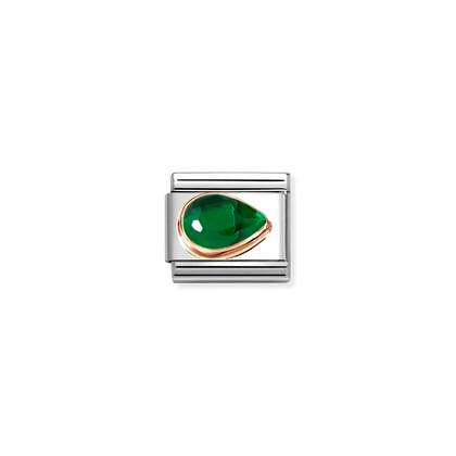 NOMINATION 9k Rose Gold Green Right Drop Charm 430606-004
