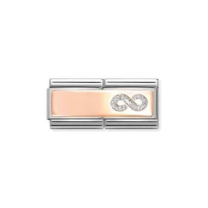 Nomination Rose Gold Glitter Infinity Double Charm 430721-01