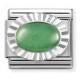 NOMINATION Silver Diamond Oval Green Aventurine 330507/07