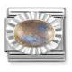 Nomination Silver Diamond Oval labradorite 330507/40