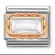 NOMINATION Rose Gold baguette White Stone 430604/010