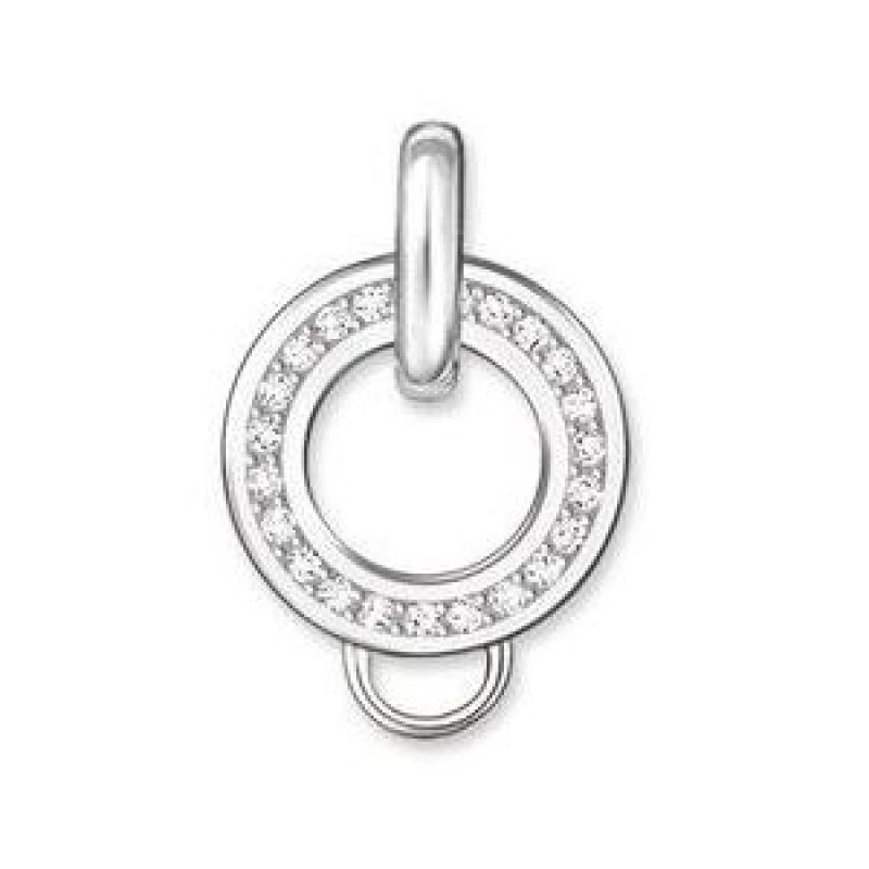 Thomas Sabo Charm Club Sterling Silver White Zirconia Charm Carrier X0018-051-14