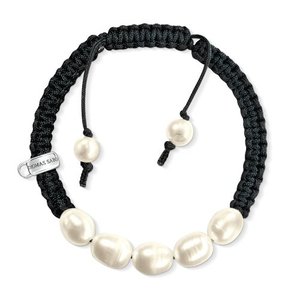 Thomas Sabo Pearl & Nylon Adjustable Charm Bracelet X0165-170-11