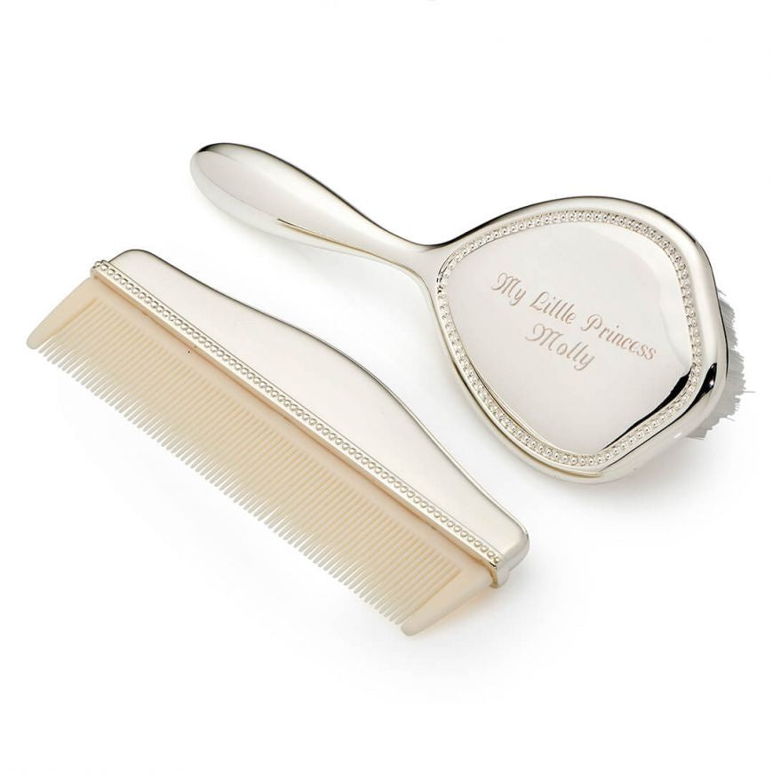 Silver Plated Brush And Comb Set Y421