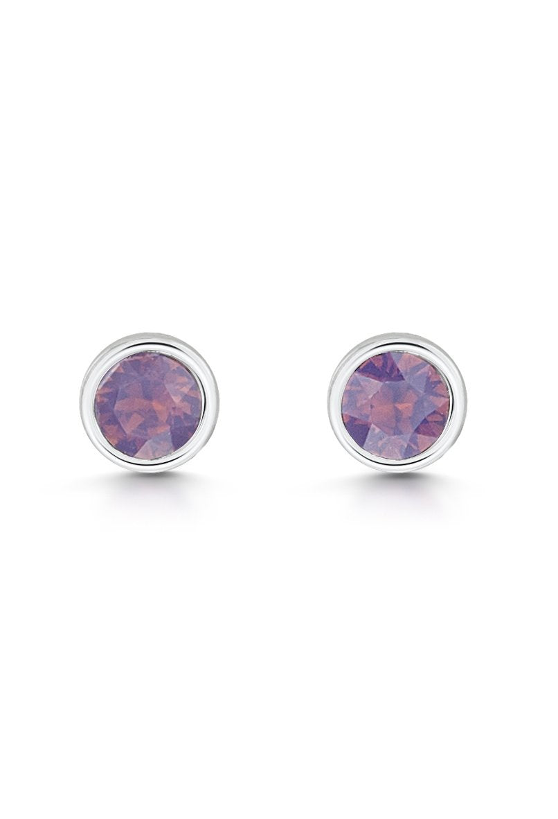 Silver Purple Opal Earrings