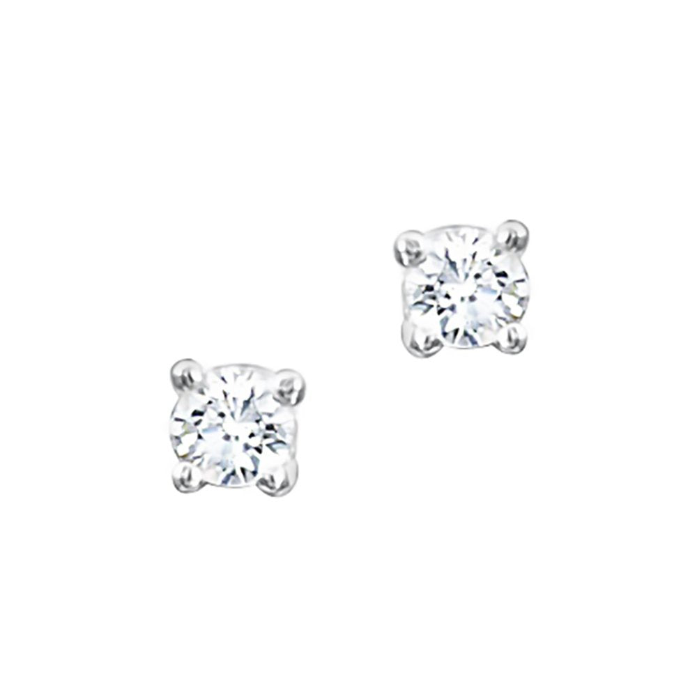 Silver CZ 3mm Stud Earrings